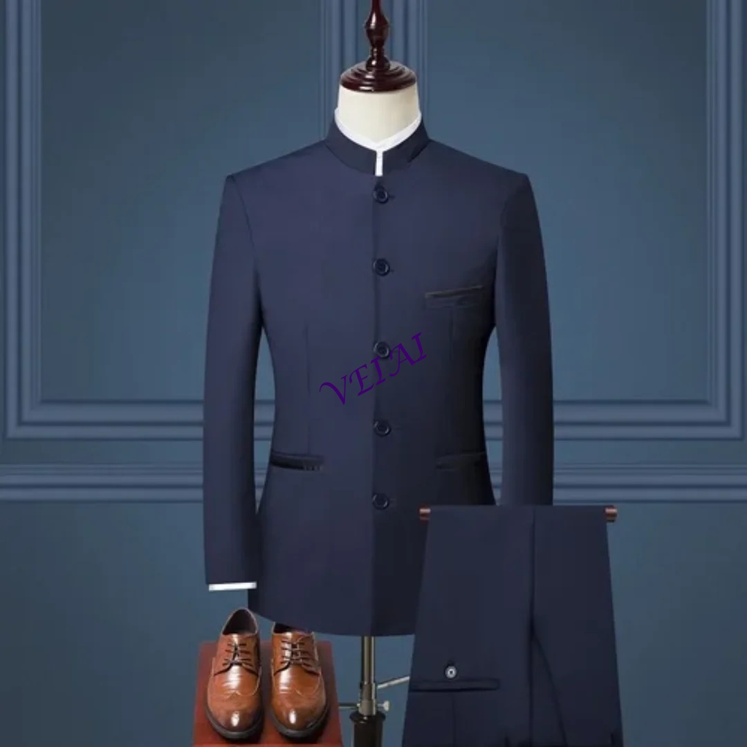 Formal Vest Waistcoat - CustomizedStand Collar Men Blazer Pants Business