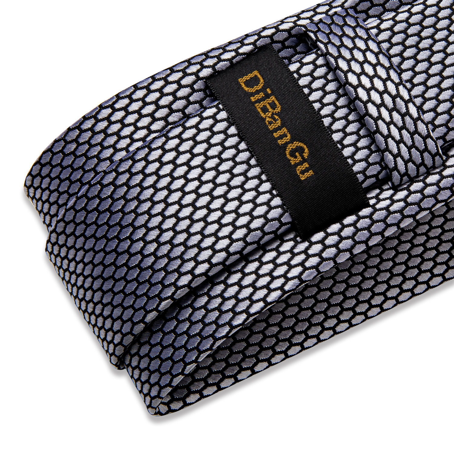 Silver Black Plaid Silk Ties F - Cufflinks Silver Set incelemesi ve fiyatı