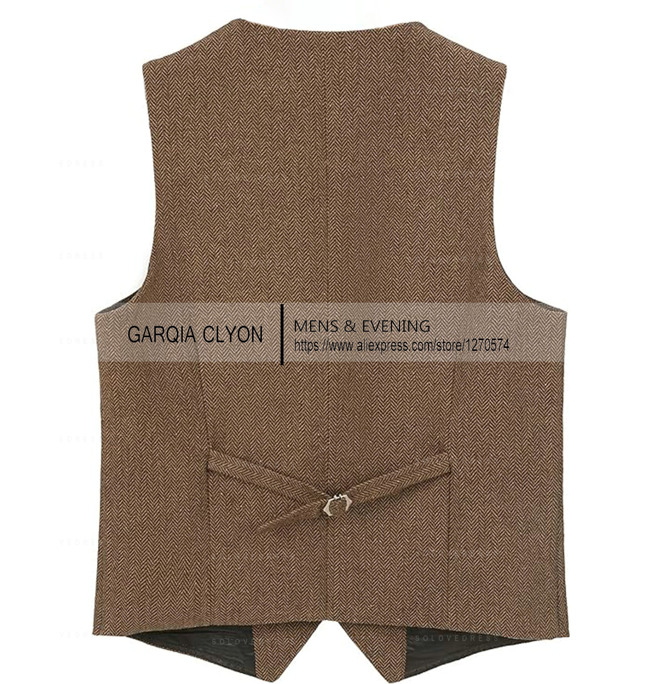 Lapel Neck  Herringbone Men's  - Formal Vest Waistcoat incelemesi ve fiyatı