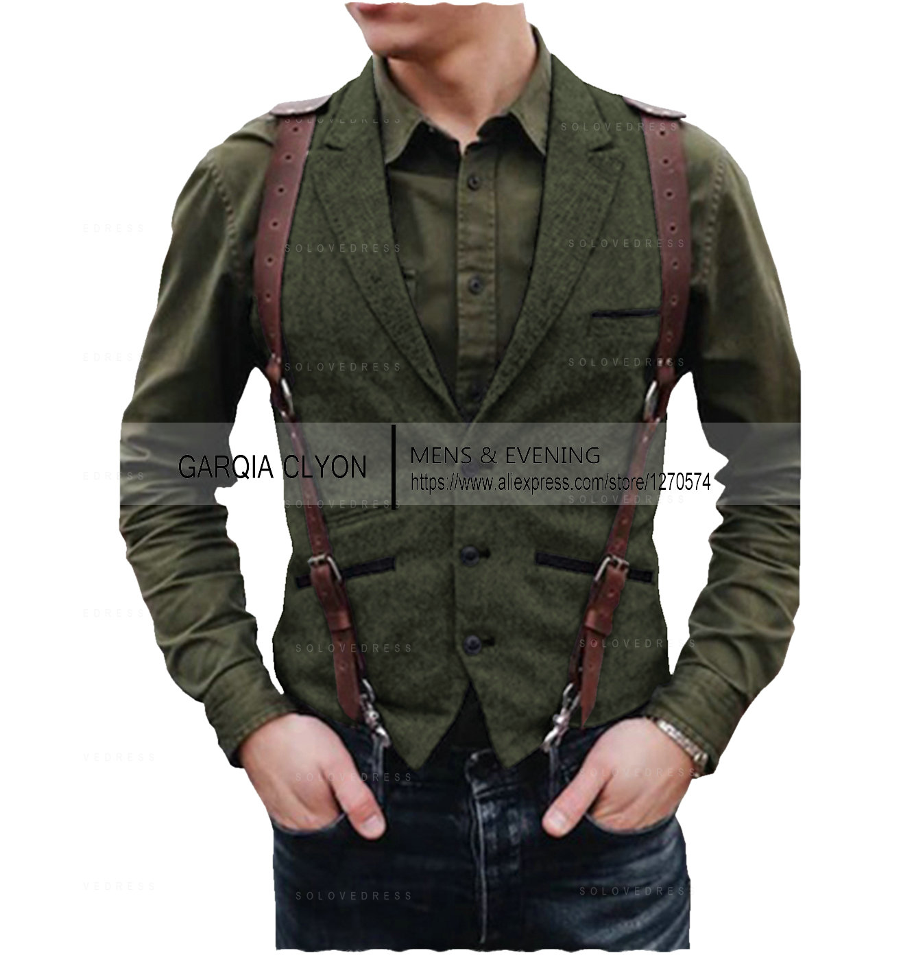 Lapel Neck  Herringbone Men's  - Formal Vest Waistcoat incelemesi ve fiyatı