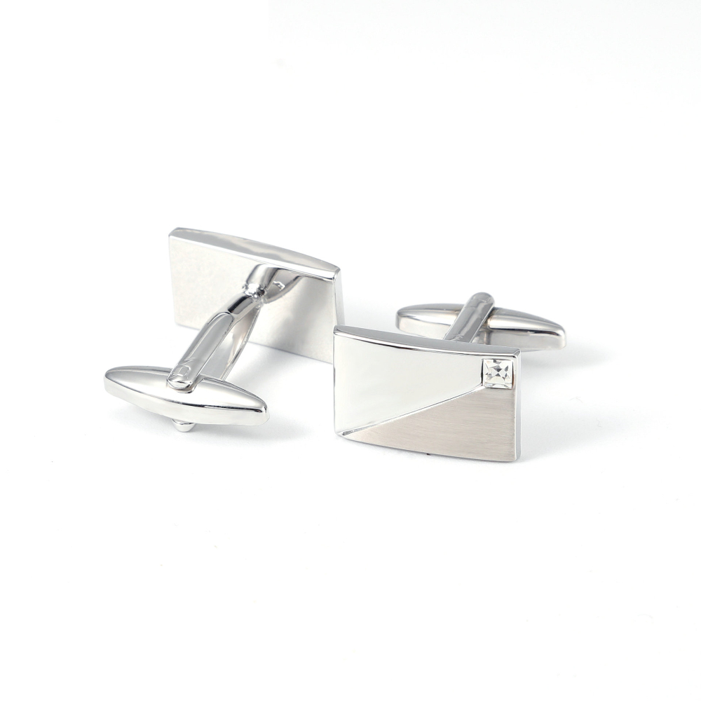 Simple Geometric Diamond Studd - Cufflinks Silver Set incelemesi ve fiyatı