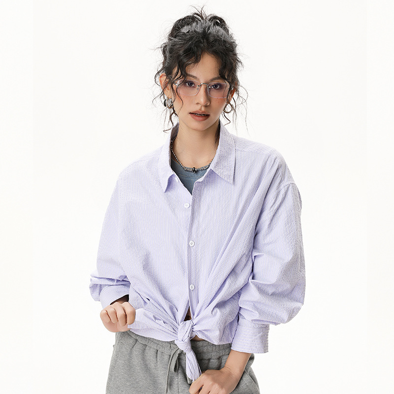 Womens Oversized Striped Shirt - Windsor Knot Tie incelemesi ve fiyatı