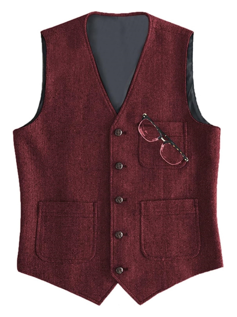 Men's Suit Formal V Neck Wool  - Formal Vest Waistcoat incelemesi ve fiyatı
