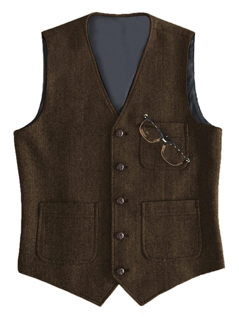 Men's Suit Formal V Neck Wool  - Formal Vest Waistcoat incelemesi ve fiyatı