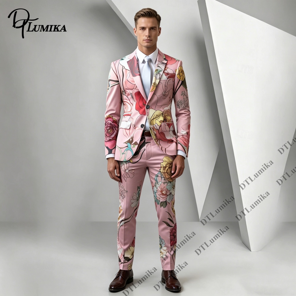DTLumika Pink Base Floral Prin - Men Formal Wear Photoshoot incelemesi ve fiyatı