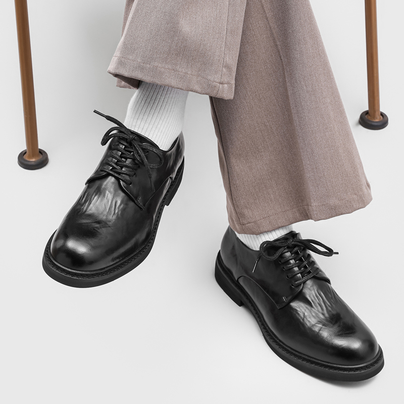 Light Luxury Pleated Men Derby - Formal Wear Men H&M incelemesi ve fiyatı