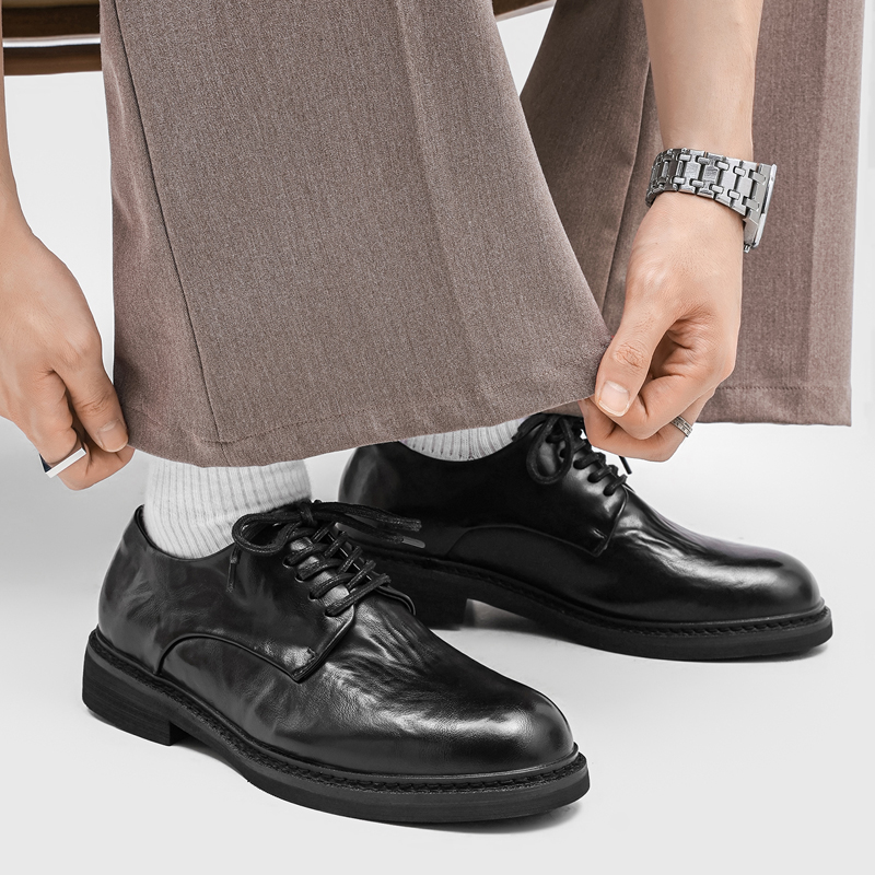 Light Luxury Pleated Men Derby - Formal Wear Men H&M incelemesi ve fiyatı