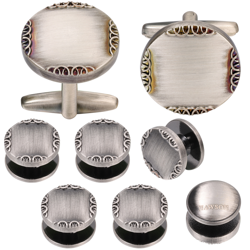 New Ancient Silver Color Cuffl - Cufflinks Silver Set incelemesi ve fiyatı