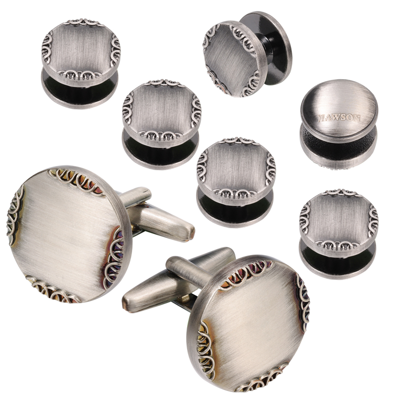 New Ancient Silver Color Cuffl - Cufflinks Silver Set incelemesi ve fiyatı