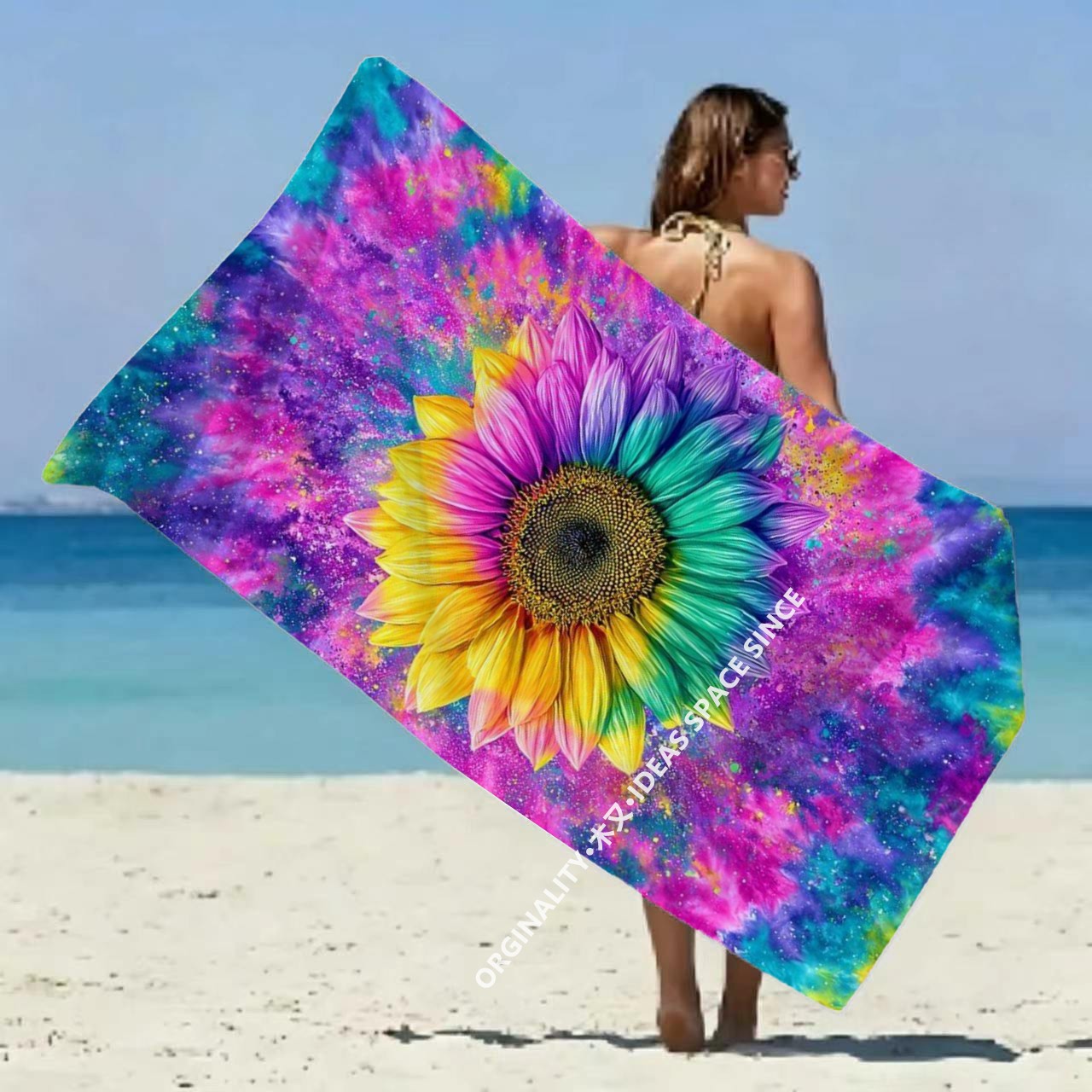 Tie Dye Rainbow Sunflower Beac - Windsor Knot Tie incelemesi ve fiyatı