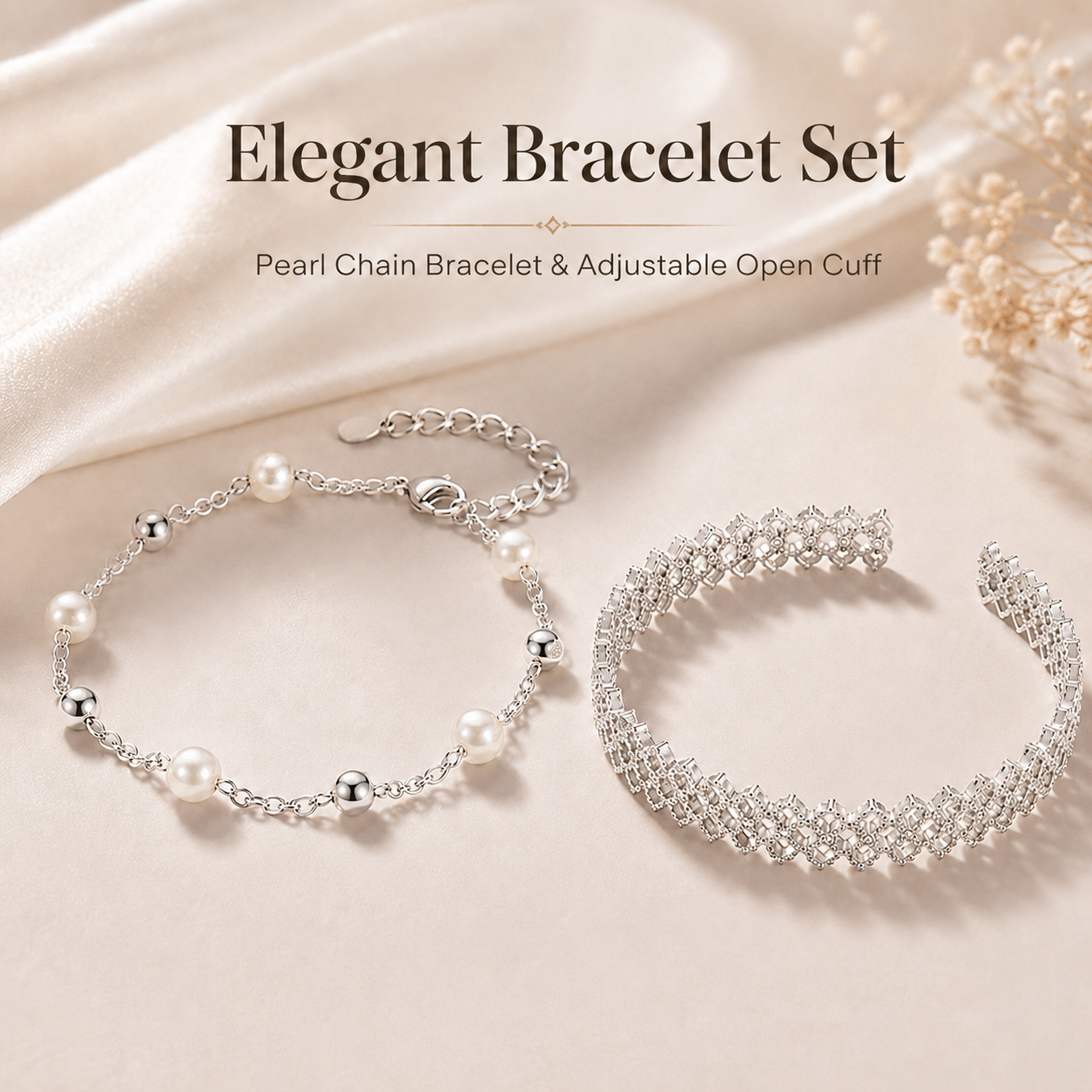 925 Silver Plated Bracelet Set - Cufflinks Silver Set incelemesi ve fiyatı