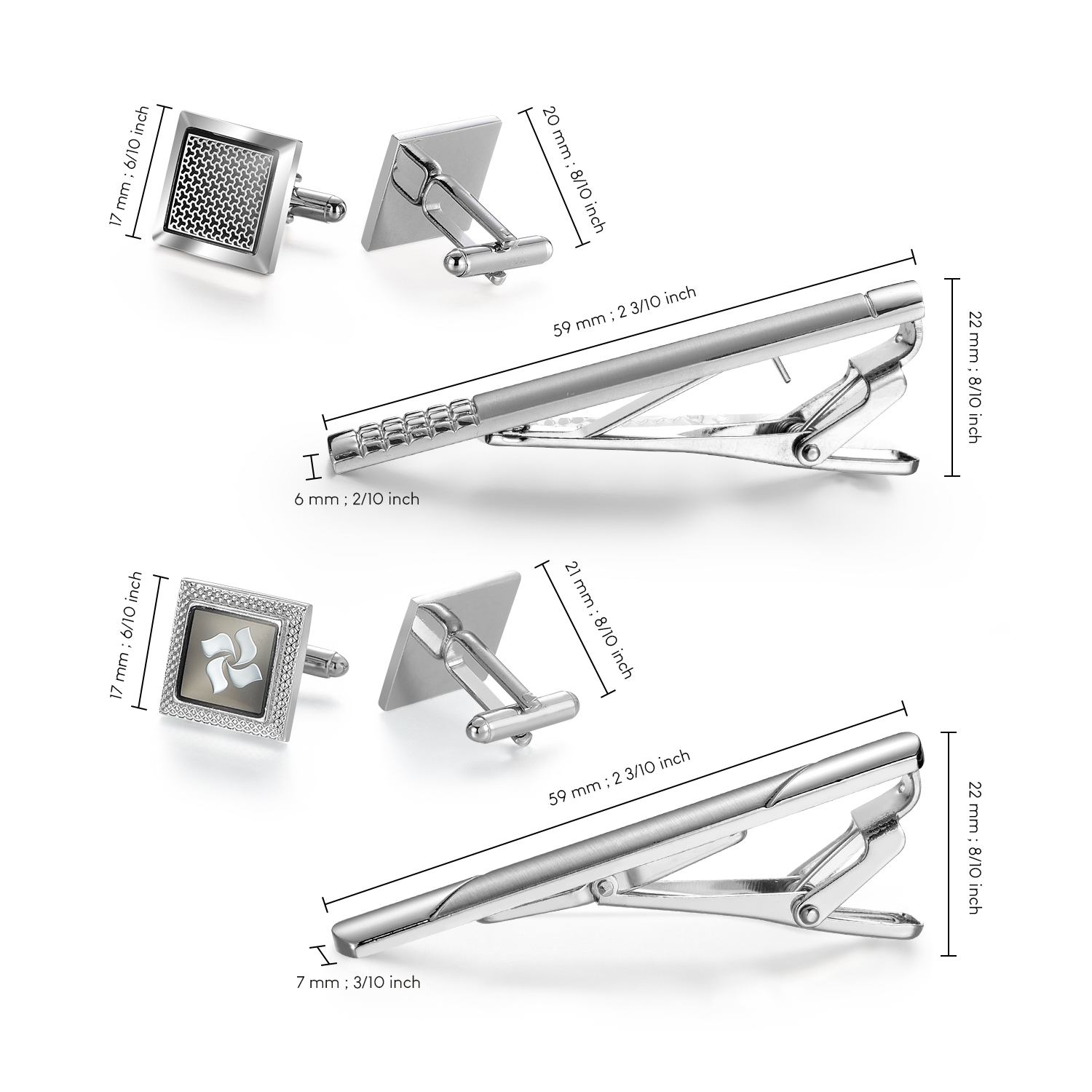 Tie Clip And Cufflink Set To M - Cufflinks Silver Set incelemesi ve fiyatı