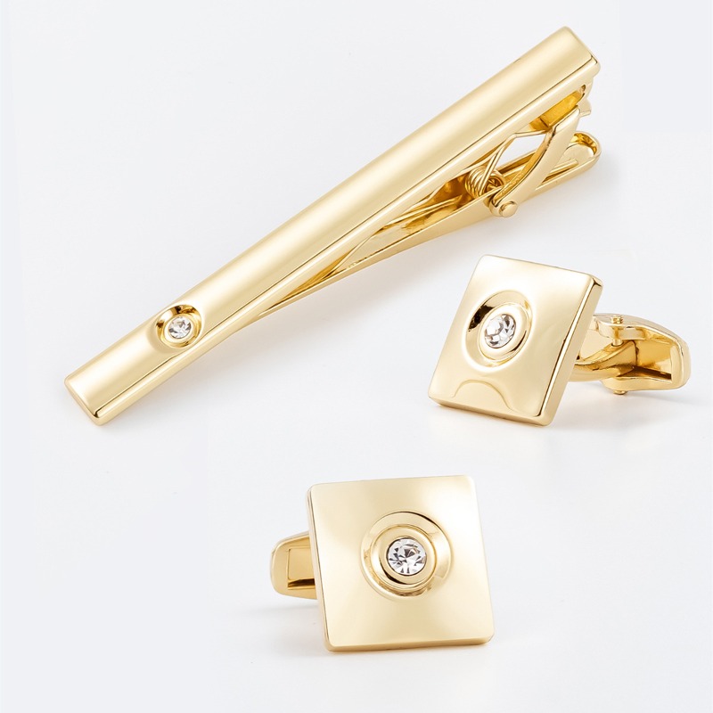 Light Luxury Gold Silver Squar - Cufflinks Silver Set incelemesi ve fiyatı