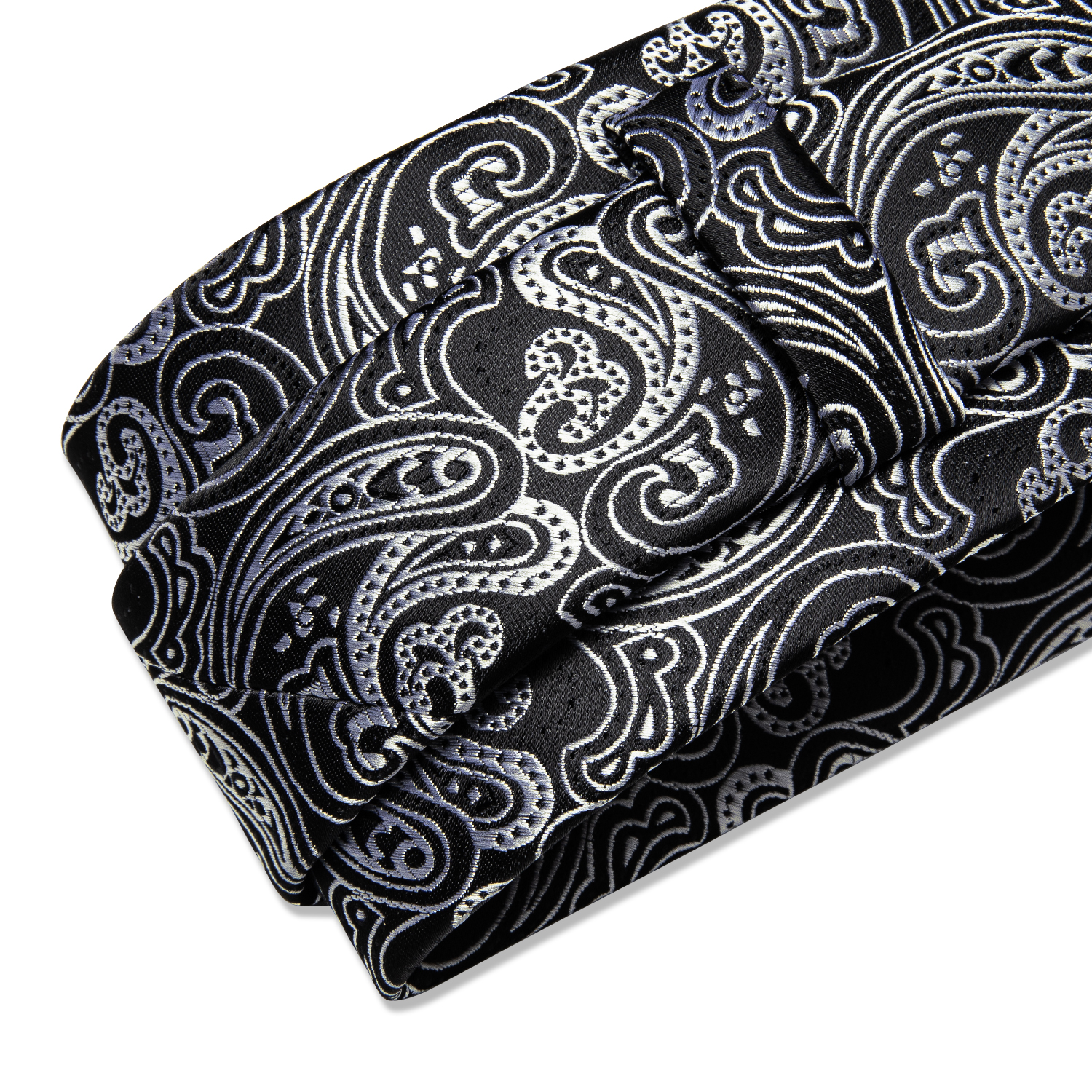 Black And Silver Paisley Flora - Cufflinks Silver Set incelemesi ve fiyatı