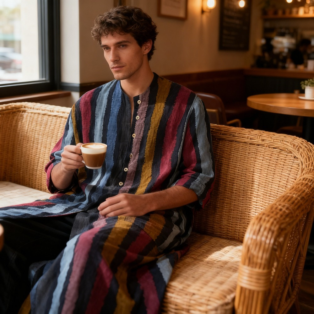 2026 New Striped Printed Musli - Arabic Formal Wear Men incelemesi ve fiyatı