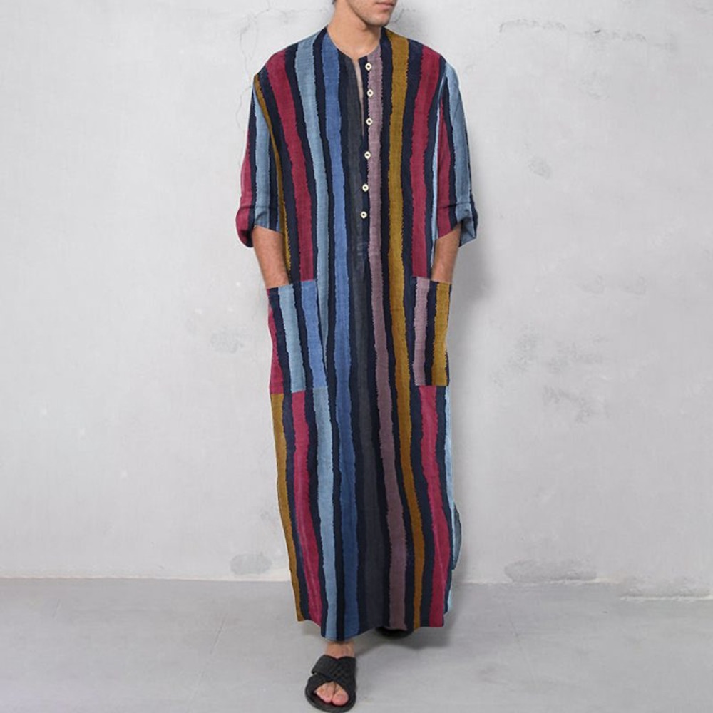 2026 New Striped Printed Musli - Arabic Formal Wear Men incelemesi ve fiyatı