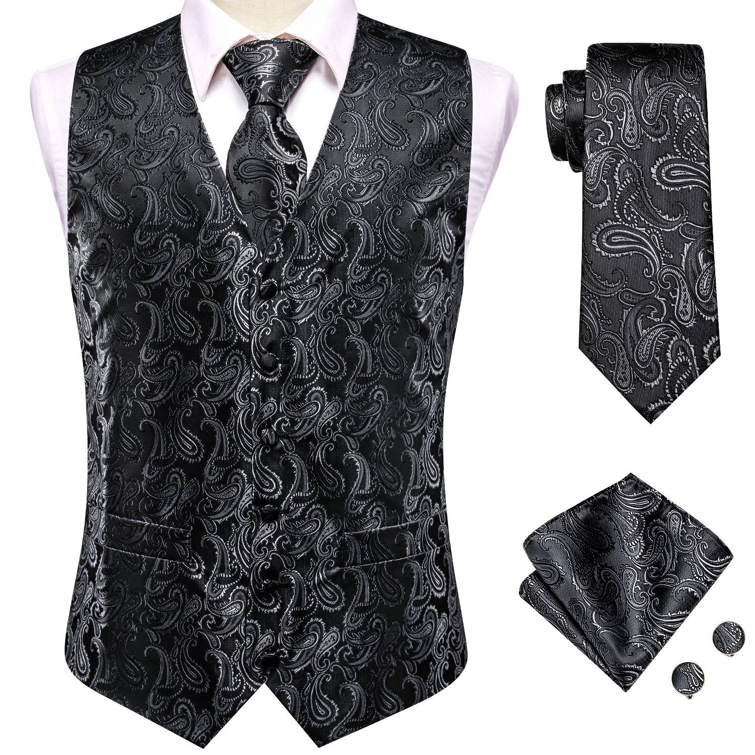 Solid Silver Subtle Paisley Ja - Cufflinks Silver Set incelemesi ve fiyatı