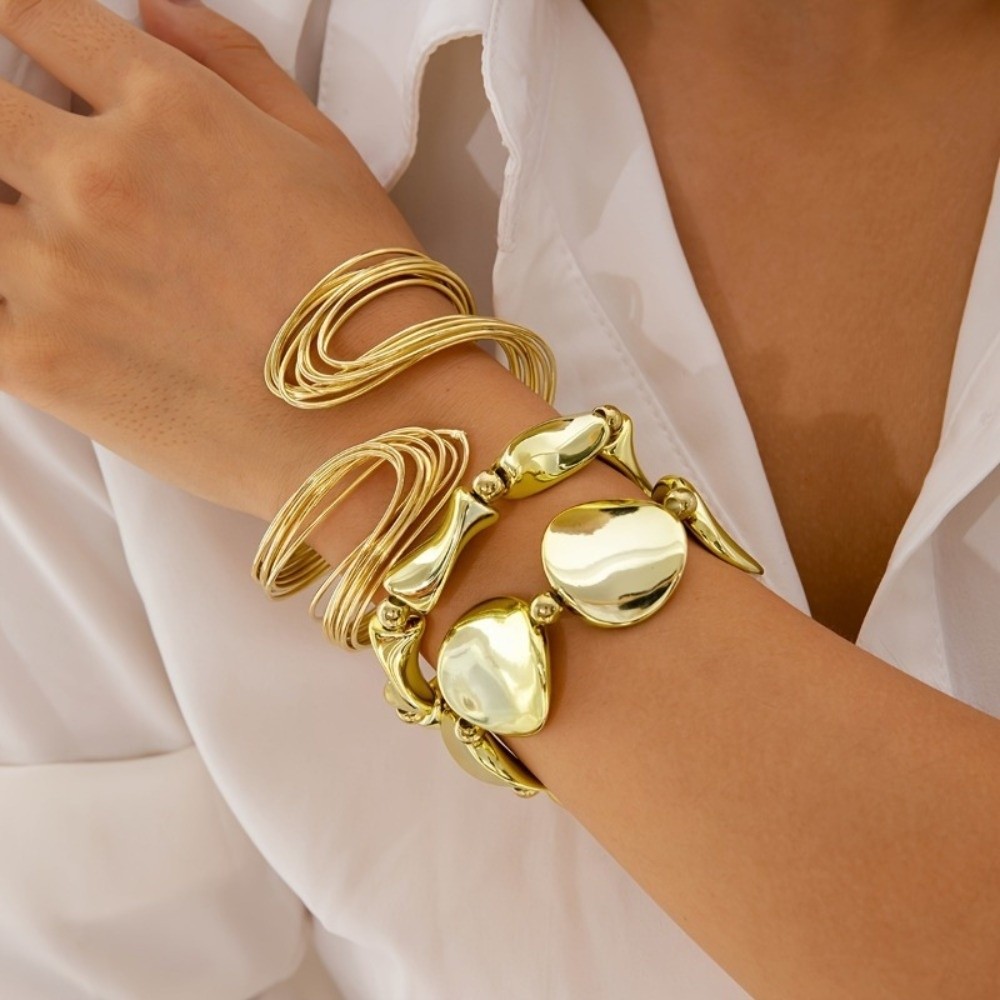 New Irregular Open Cuff Bracel - Cufflinks Silver Set incelemesi ve fiyatı