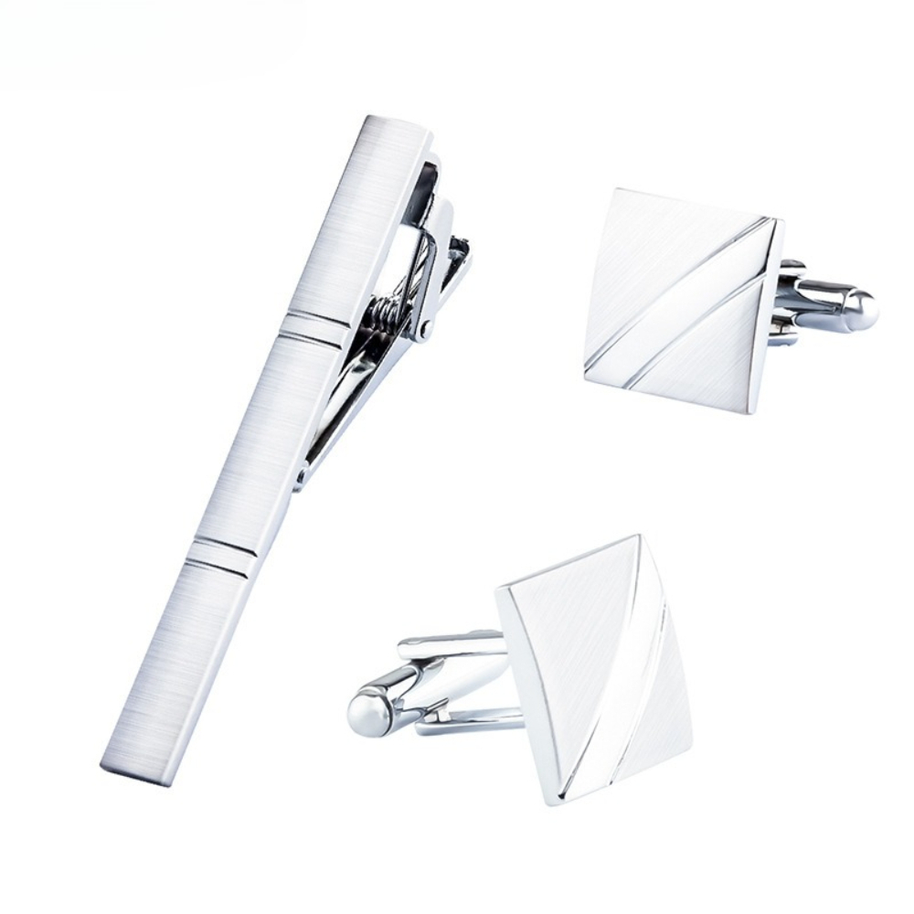 A Set Men New Silver Square Br - Cufflinks Silver Set incelemesi ve fiyatı