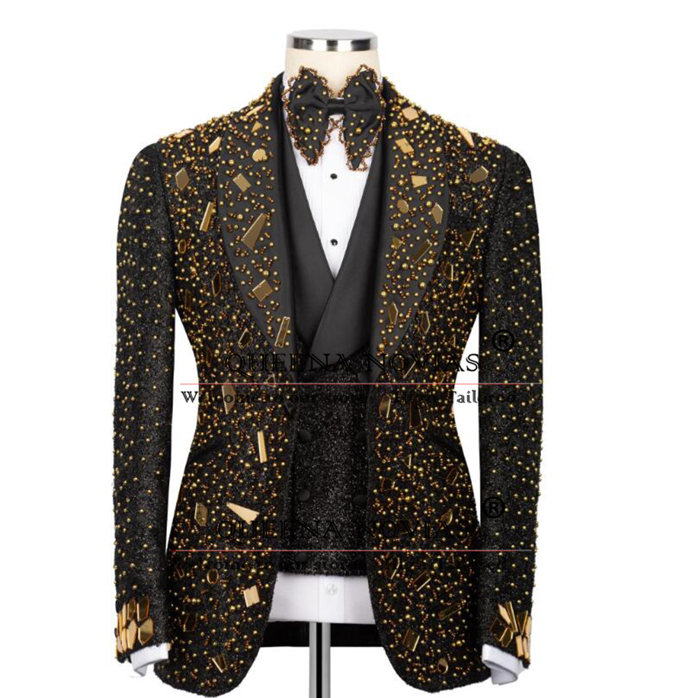 Sparkly Crystals Beading Suit  - Men'S Formal Wear For Reception incelemesi ve fiyatı