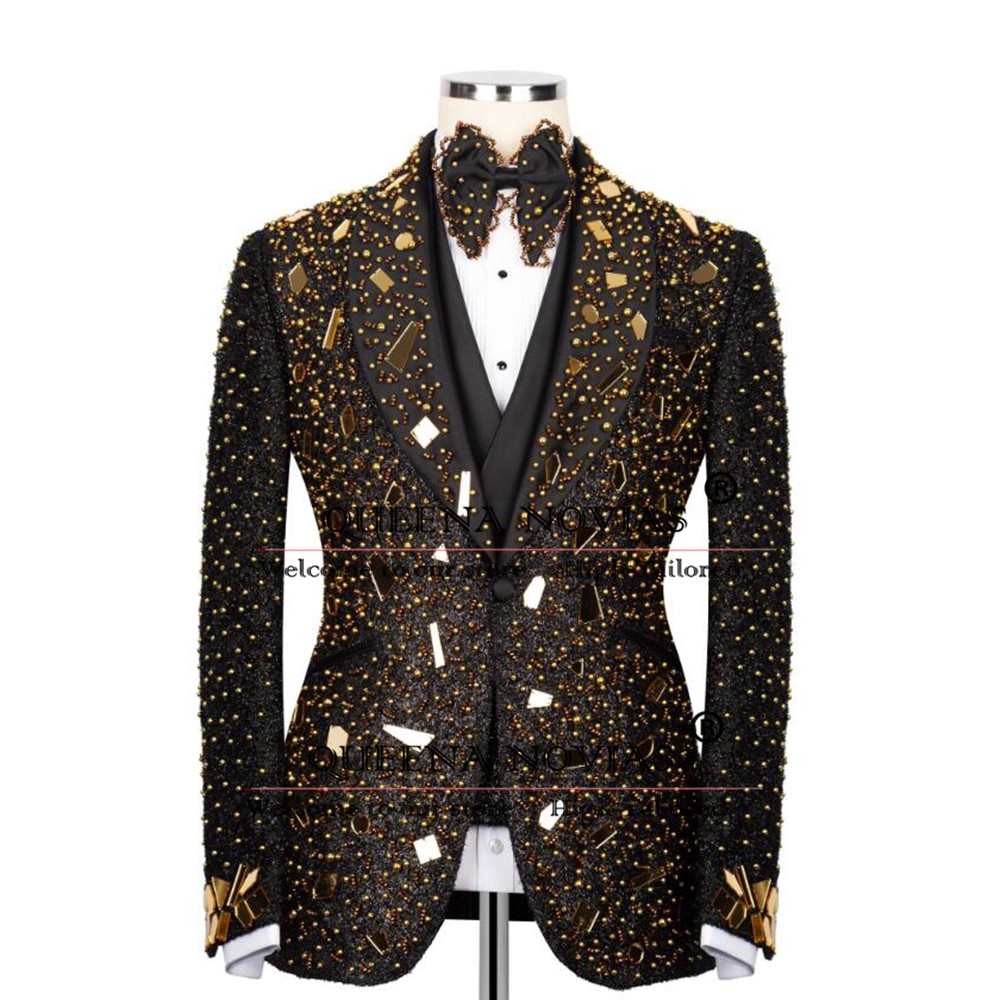 Sparkly Crystals Beading Suit  - Men'S Formal Wear For Reception incelemesi ve fiyatı