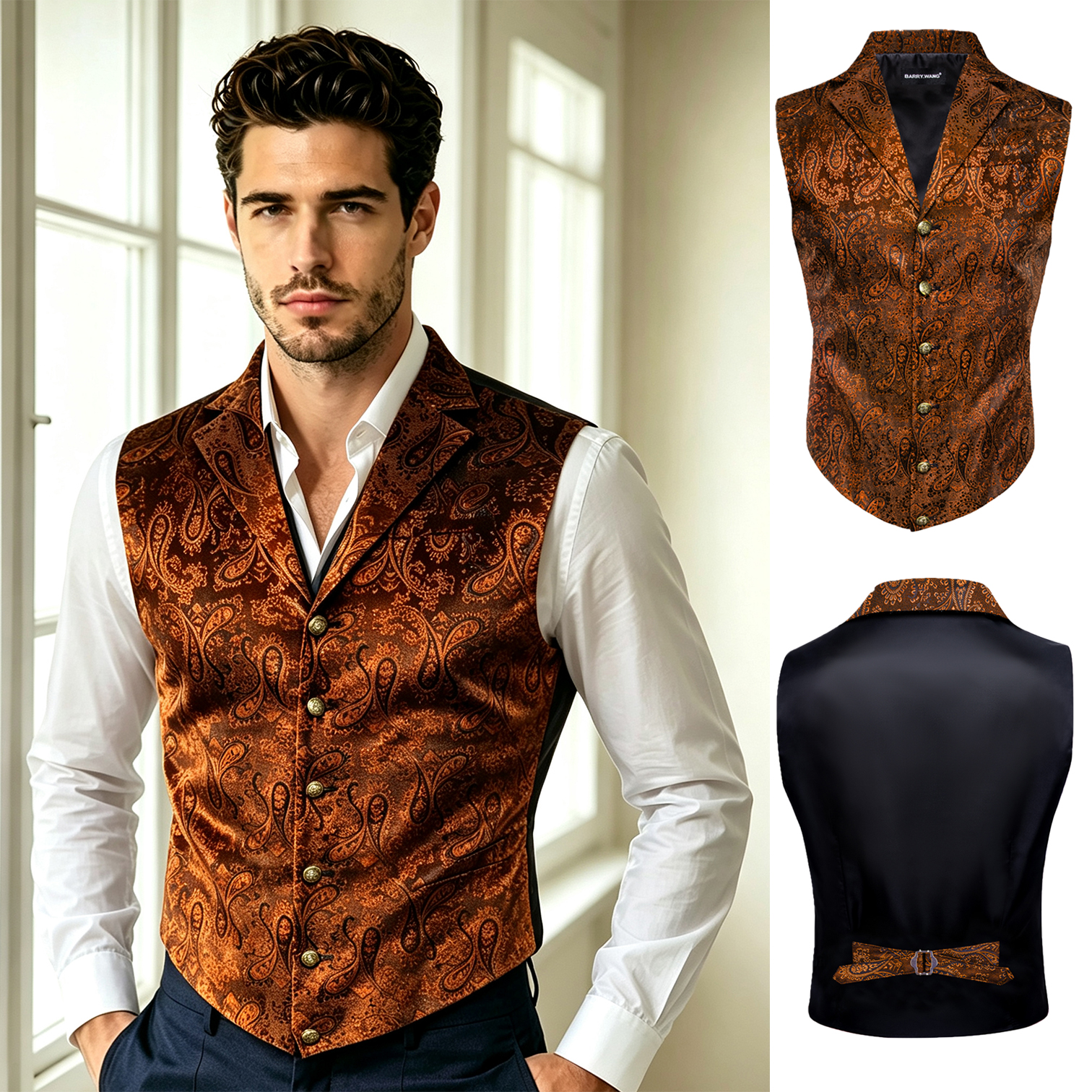 Elegant Mens Victorian Vest St - Formal Vest Waistcoat incelemesi ve fiyatı
