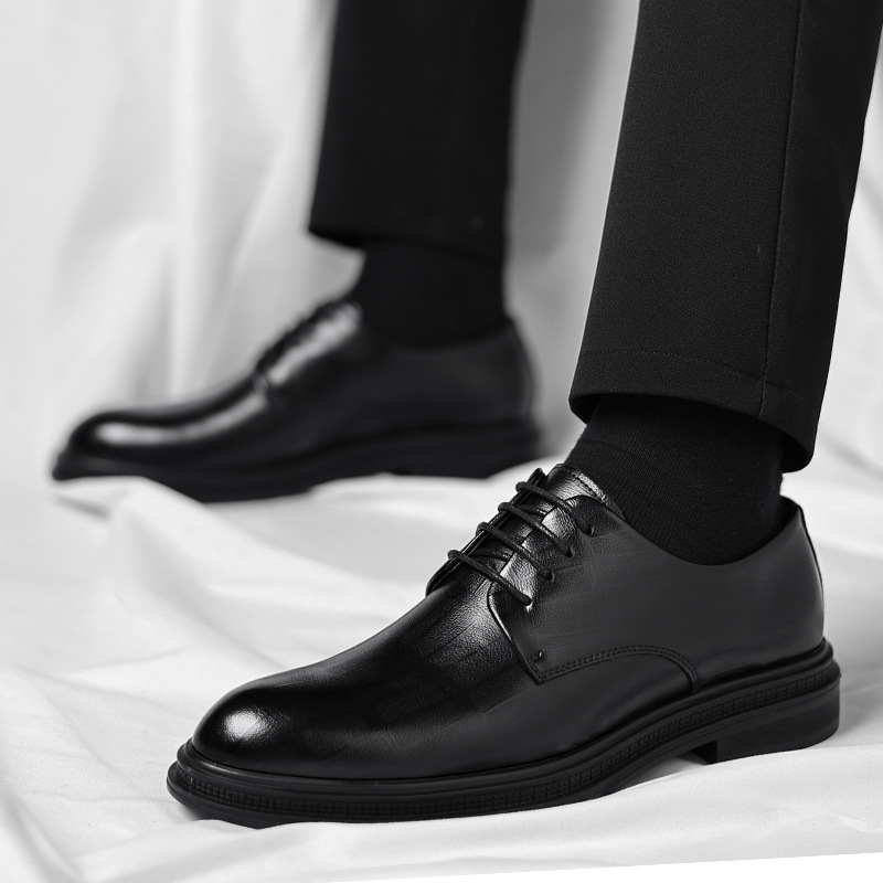 Mens Black Textured Leather Po - Men Formal Wear All Black incelemesi ve fiyatı