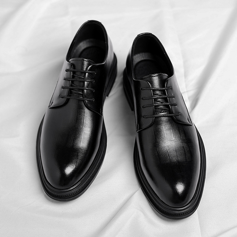 Mens Black Textured Leather Po - Men Formal Wear All Black incelemesi ve fiyatı