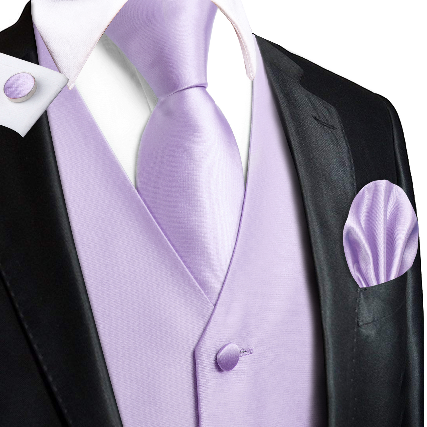 Hi-Tie Solid Voilet Lilac Mens - Formal Vest Waistcoat incelemesi ve fiyatı