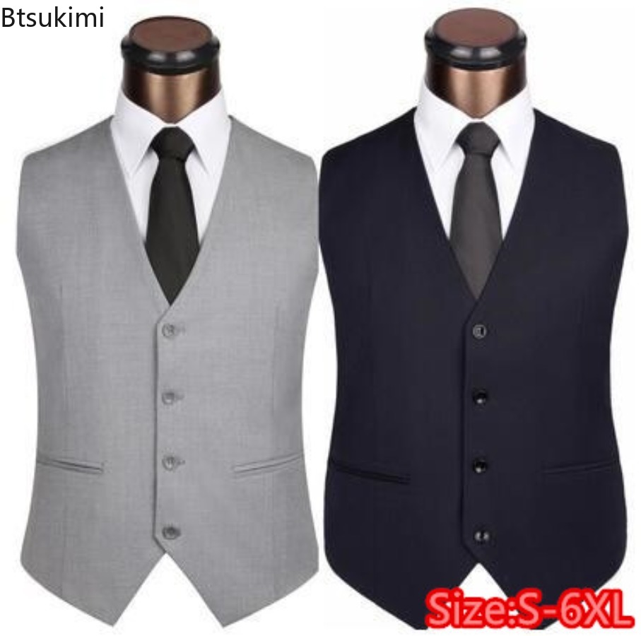 S-6XL Plus Size Men's Korean S - Formal Vest Waistcoat incelemesi ve fiyatı