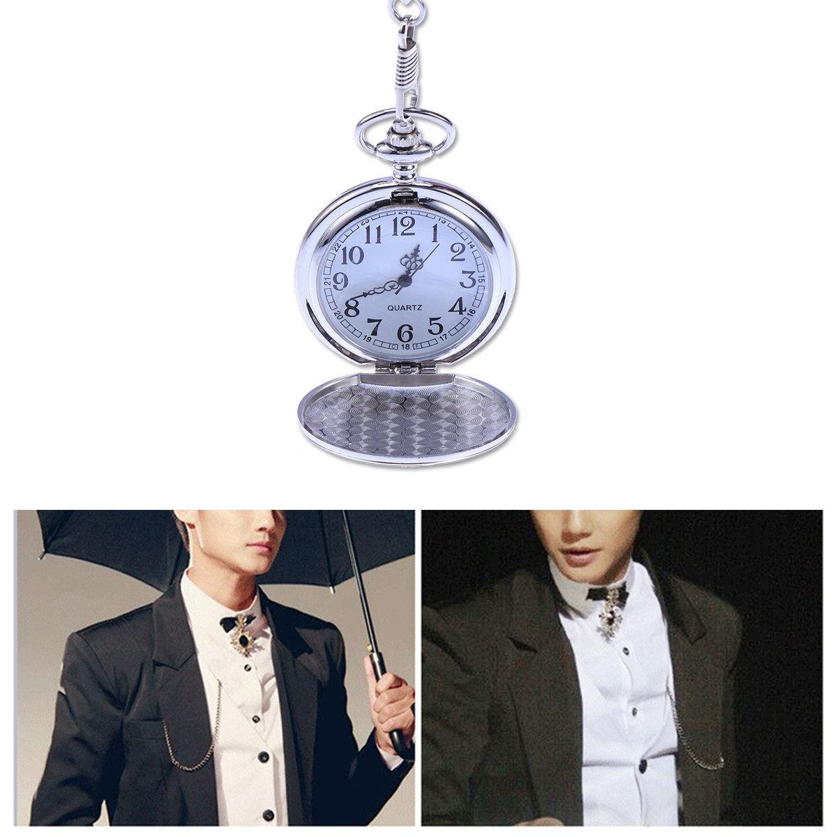 Silver Vintage Style Men Pocke - Arabic Formal Wear Men incelemesi ve fiyatı