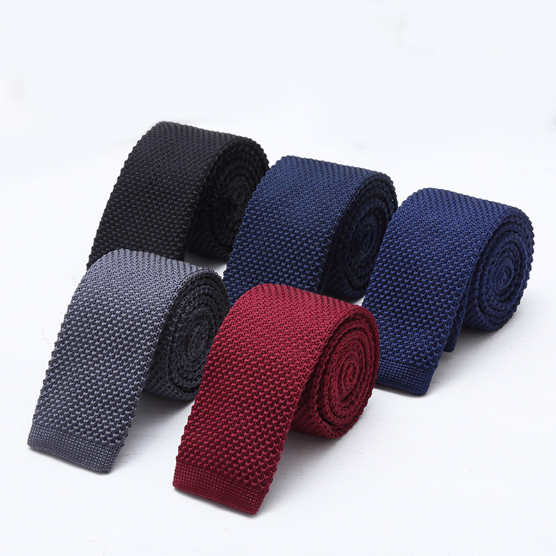 6cm Solid Black White Knitted  - Men'S Formal Wear Ties incelemesi ve fiyatı