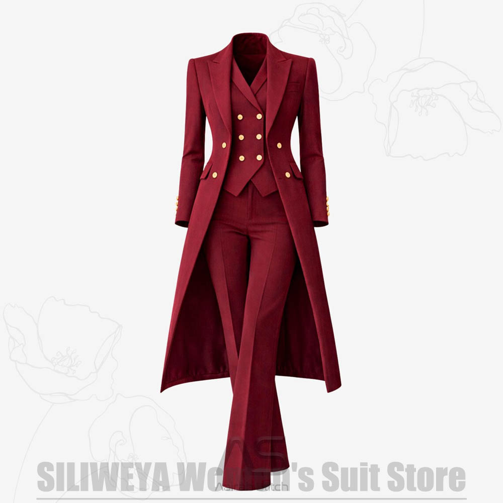 Women's Suit 3 Piece Double Br - Formal Vest Waistcoat incelemesi ve fiyatı
