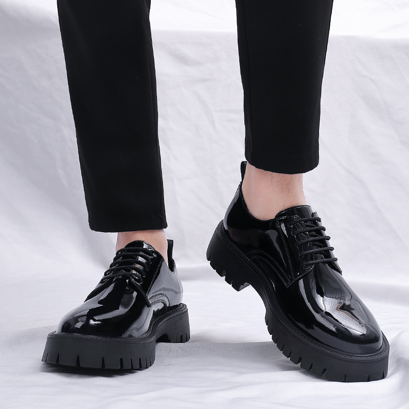 Mens Black Patent Leather Lace - Men Formal Wear All Black incelemesi ve fiyatı