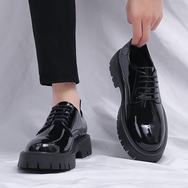 Mens Black Patent Leather Lace - Men Formal Wear All Black incelemesi ve fiyatı