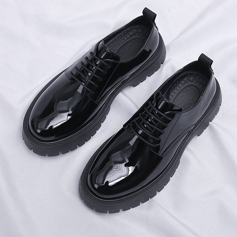 Mens Black Patent Leather Lace - Men Formal Wear All Black incelemesi ve fiyatı