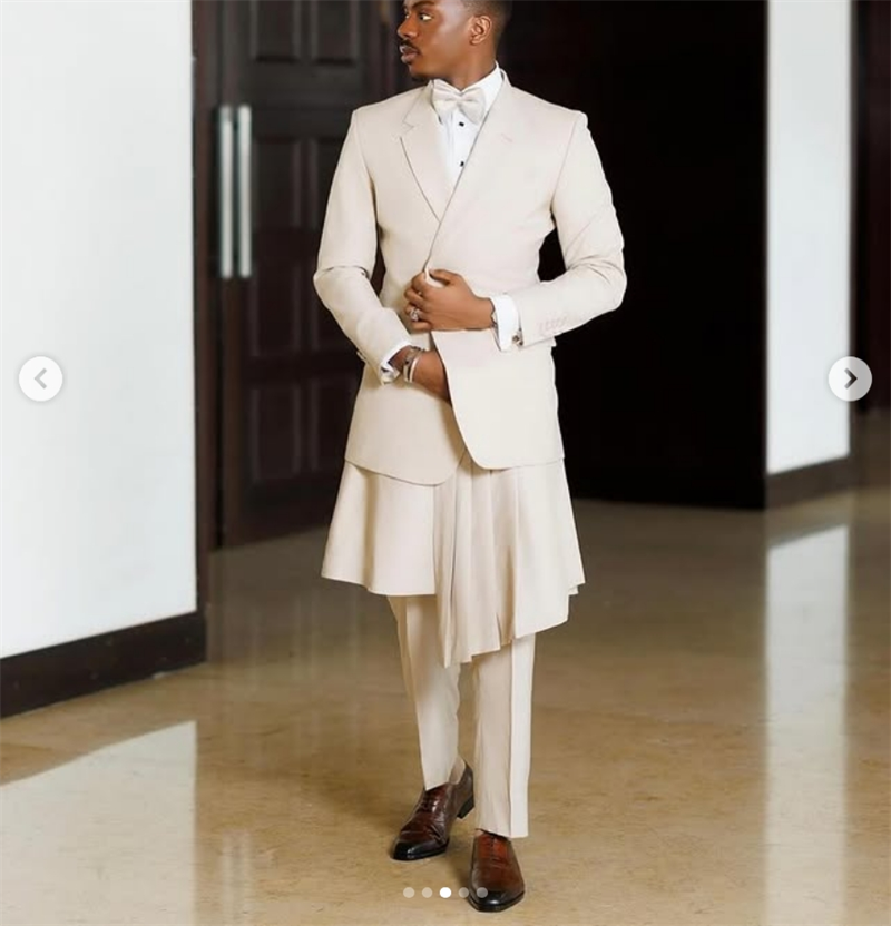 Beige Men Suit Set 2 Piece Bla - Arabic Formal Wear Men incelemesi ve fiyatı