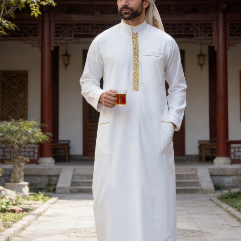 Arabic Mens Thobe Embroidered  - Arabic Formal Wear Men incelemesi ve fiyatı