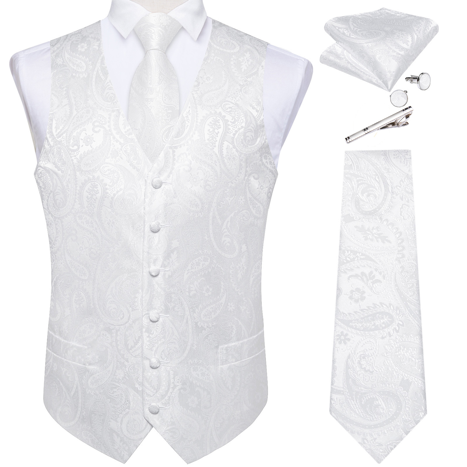 Pure White Wedding Vest for Ma - Formal Vest Waistcoat incelemesi ve fiyatı