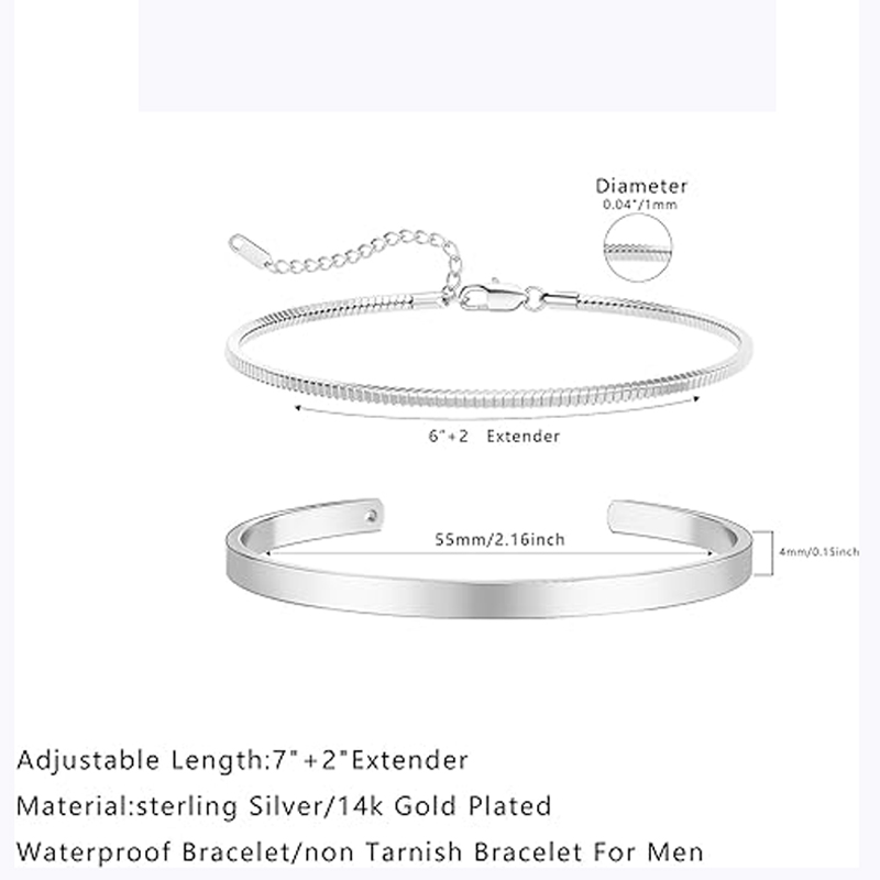Stackable Bracelets for Men, 9 - Cufflinks Silver Set incelemesi ve fiyatı
