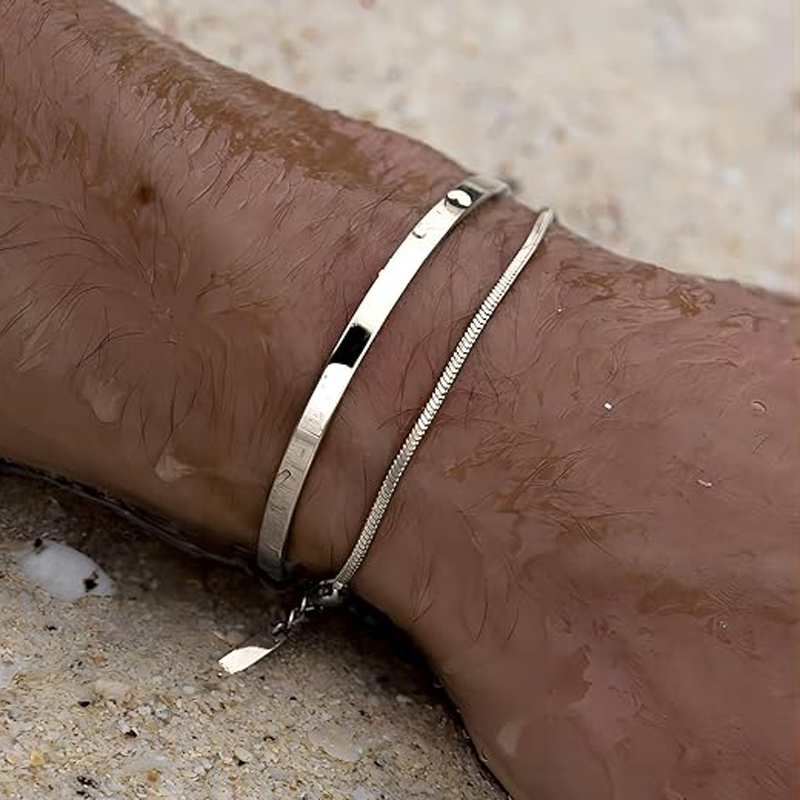 Stackable Bracelets for Men, 9 - Cufflinks Silver Set incelemesi ve fiyatı