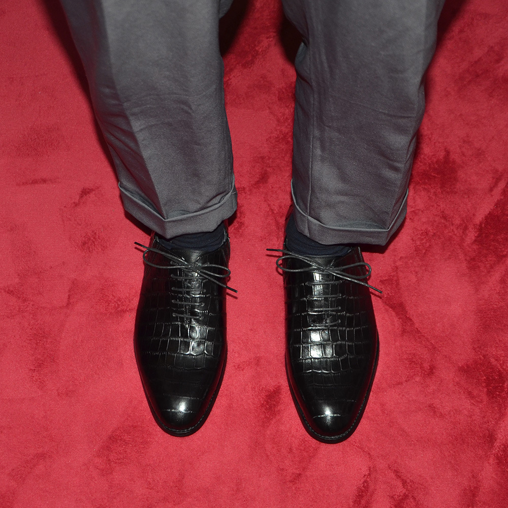 Men's Black Crocodile Pattern  - Men Formal Wear All Black incelemesi ve fiyatı