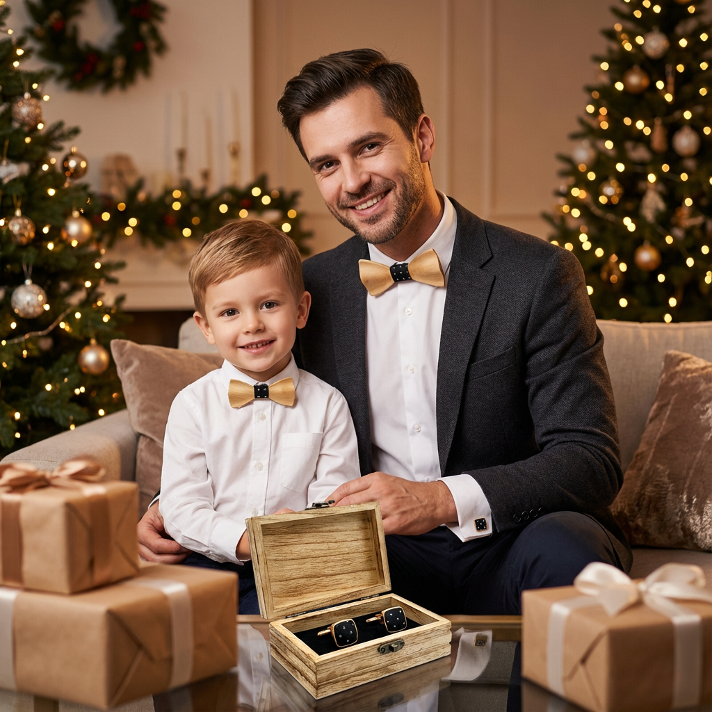 Wooden Bowtie Kit Father and k - Formal Wear For Men Kids incelemesi ve fiyatı