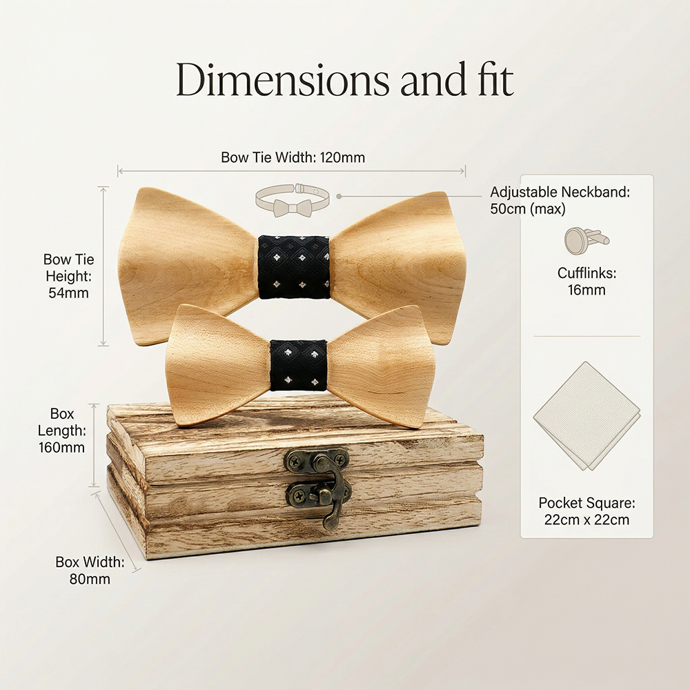 Wooden Bowtie Kit Father and k - Formal Wear For Men Kids incelemesi ve fiyatı