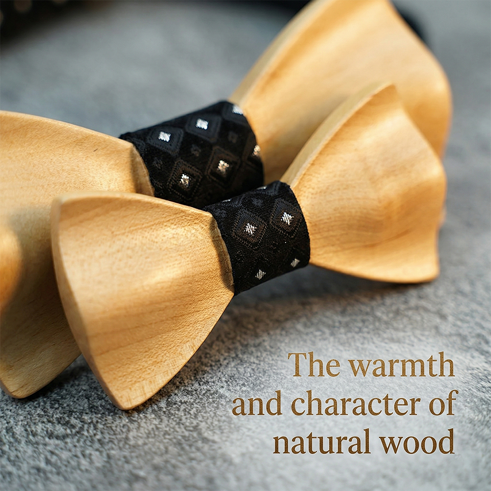 Wooden Bowtie Kit Father and k - Formal Wear For Men Kids incelemesi ve fiyatı