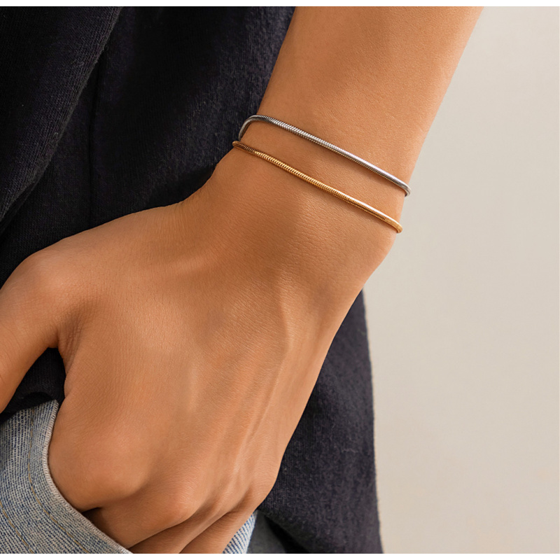 Men’s Snake Chain Bracelet Set - Cufflinks Silver Set incelemesi ve fiyatı